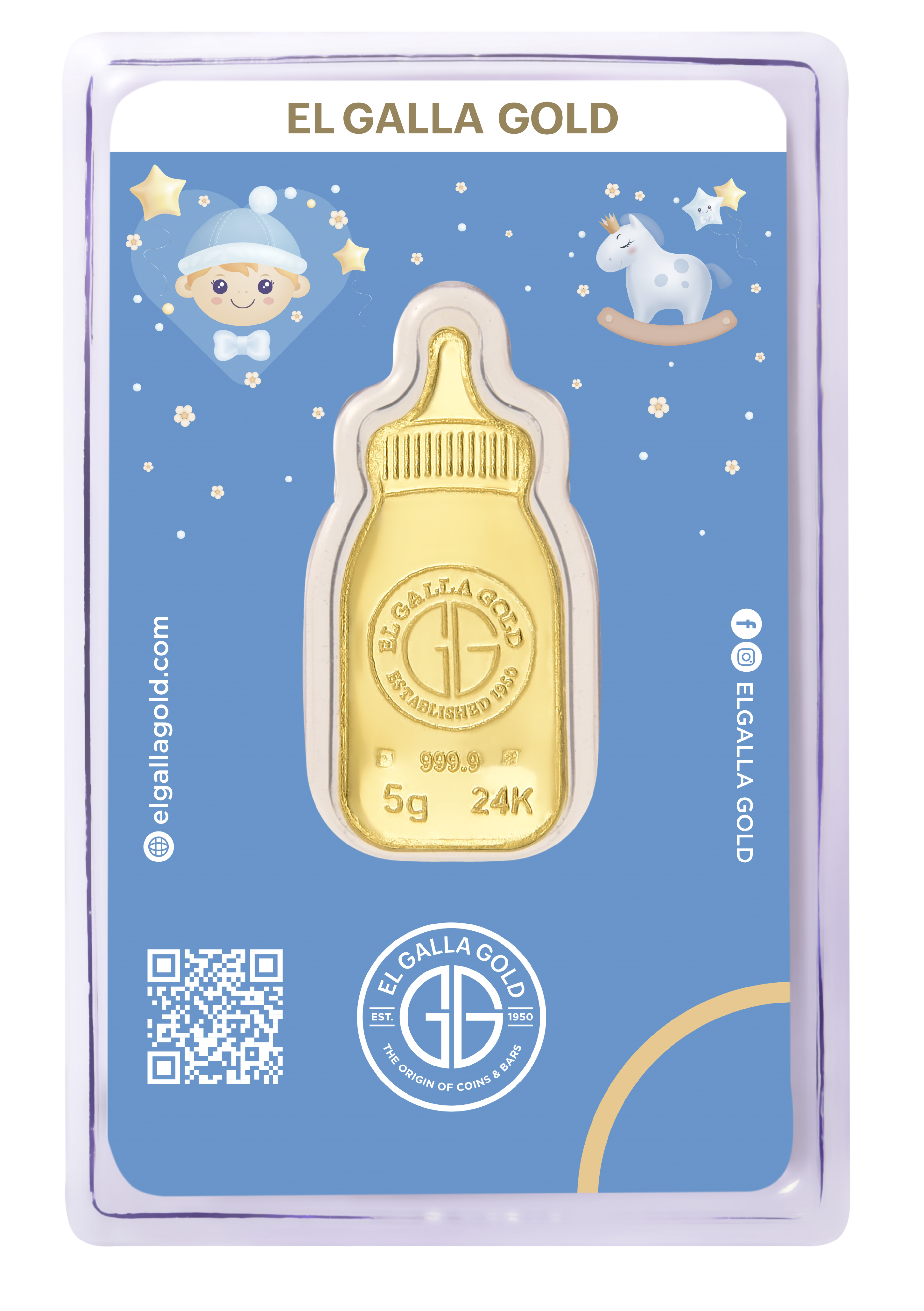 5gr Gold Baby Bottle (Boy), 24 Karat product